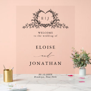 Modern Minimalist Calligraphy Wedding Welcome Acrylic Sign