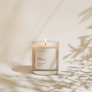 Modern Minimalist Candle Cosmetic Square Sticker