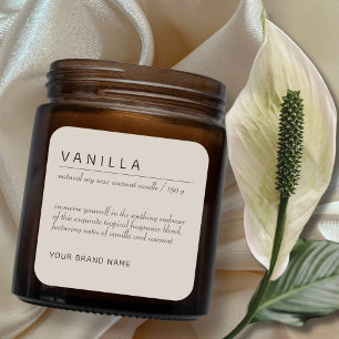 Modern minimalist candle cosmetics product label