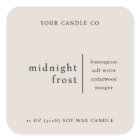 Modern Minimalist Candle Packaging Label Beige