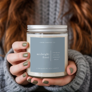 Modern Minimalist Candle Packaging Label Blue