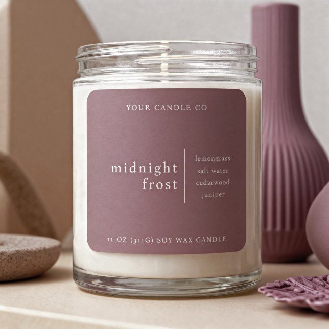 Modern Minimalist Candle Packaging Label Mauve (Creator Uploaded)