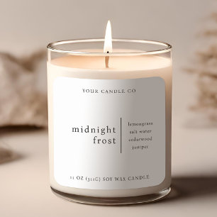 Modern Minimalist Candle Packaging Label White