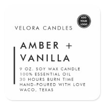 Modern Minimalist Candle Scent Packaging Sticker