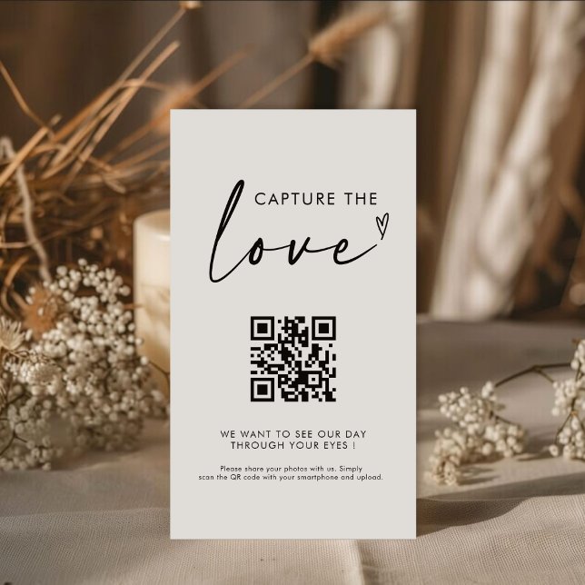 Modern Minimalist Capture The Love QR code  Enclosure Card (Creator Uploaded)