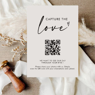 Modern Minimalist Capture The Love QR code  Enclosure Card