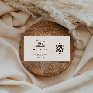 Modern Minimalist Capture The Love QR code  Enclosure Card