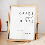 Modern Minimalist Cards and Gifts Sign<br><div class="desc">This Modern Minimalist cards and gifts sign is perfect for your classy boho wedding. Its simple, unique abstract design accompanied by a contemporary minimal script and a white and black colour palette gives this product a feel of elegant formal luxury while staying simplistic, chic bohemian. Keep it as is, or...</div>