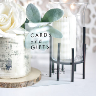Modern Minimalist Cards And Gifts Wedding Acrylic Sign