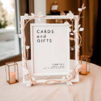 Modern Minimalist Cards And Gifts Wedding Sign