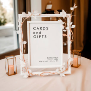 Modern Minimalist Cards And Gifts Wedding Sign