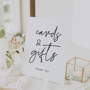 Modern Minimalist Cards & Gifts wedding Pedestal Sign
