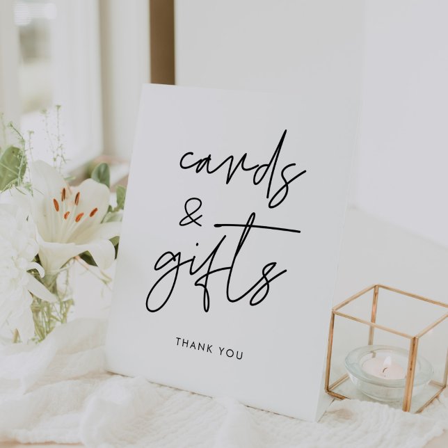 Modern Minimalist Cards & Gifts wedding Pedestal Sign (Creator Uploaded)