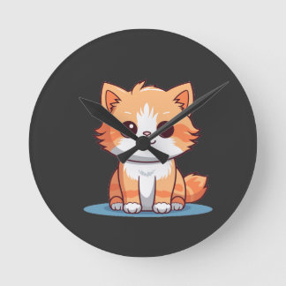Modern Minimalist Cat Clock – Cute Animal Wall