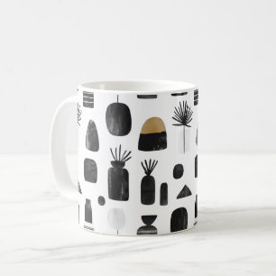 Modern Minimalist Ceramic Coffee Mug with Geometri