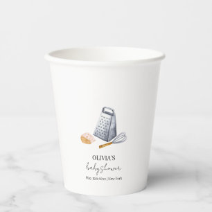 Modern Minimalist Chef Kitchen Baby Shower Paper Cups