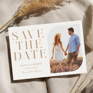 Modern Minimalist Chic 2 Photo Wedding Save The Date