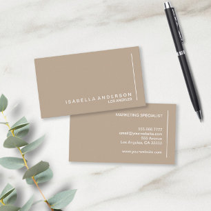 Modern Minimalist Chic Beige Professional Business Card