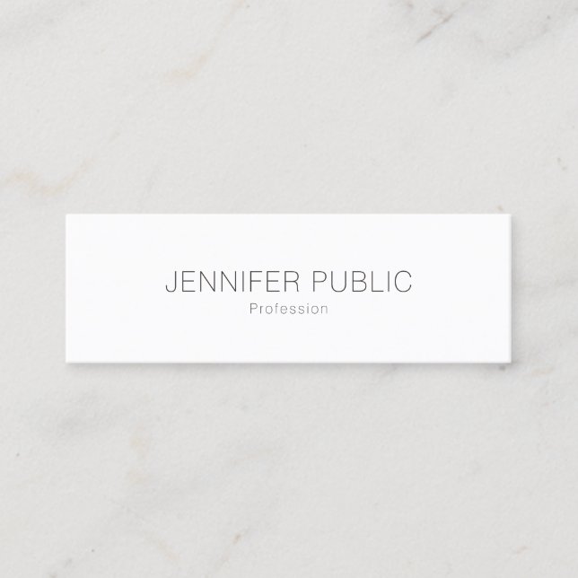 Modern Minimalist Chic Design Professional Plain Mini Business Card (Front)