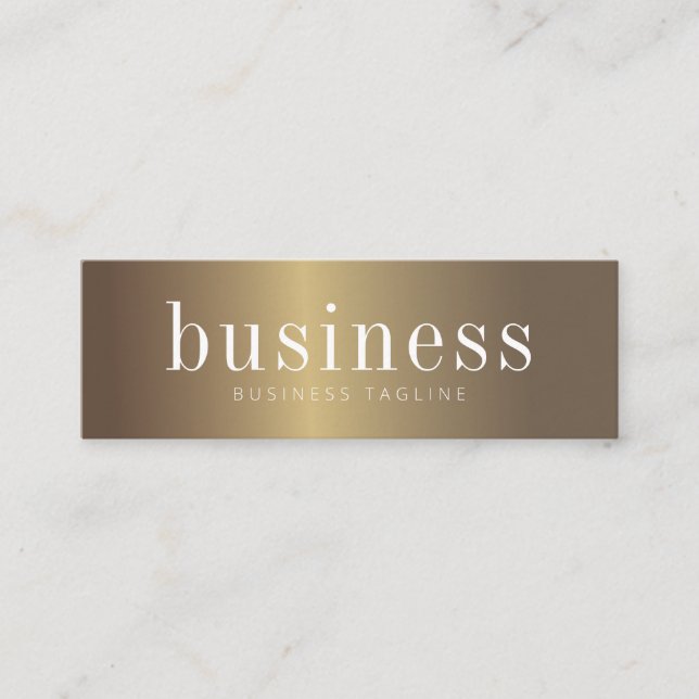 Modern Minimalist Chic Faux Gold QR Code Mini Business Card (Front)