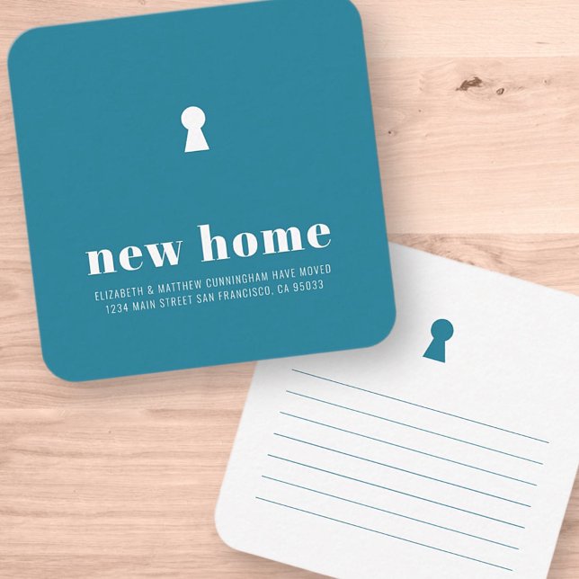 Modern Minimalist Chic Key Hole New Home Card (Creator Uploaded)