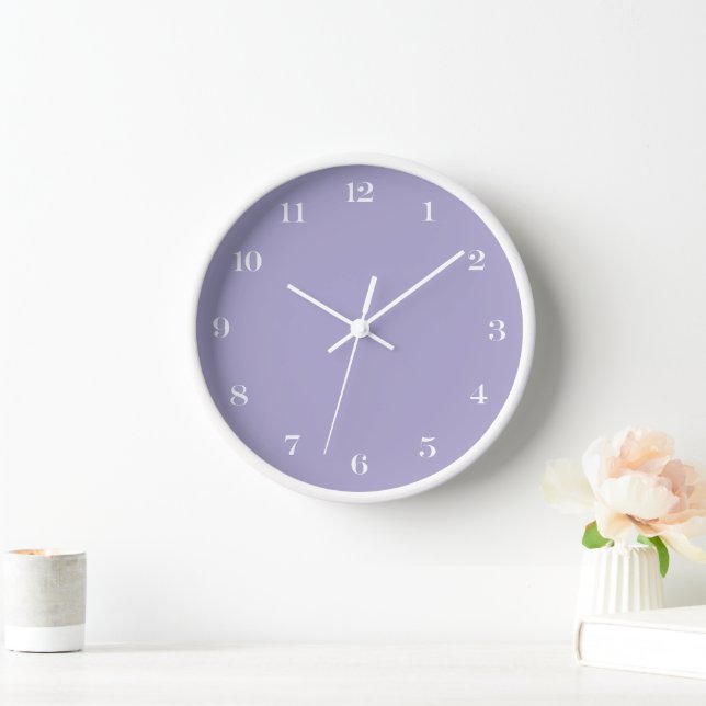 Modern Minimalist Chic Lavender and White Clock (Home)
