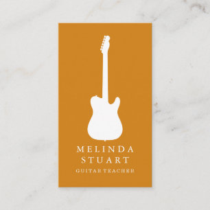 Modern Minimalist Chic Musician Guitar Teacher Business Card
