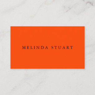 Modern Minimalist Chic Orange Business Card