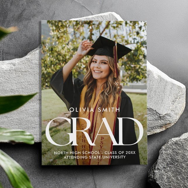 Modern Minimalist Chic Photo Graduation Announcement (Creator Uploaded)
