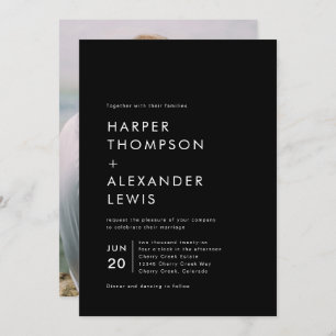 Modern Minimalist Chic Photo Wedding Invitation