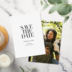 Modern Minimalist Chic Photo Wedding Save The Date
