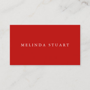 Modern Minimalist Chic Red Business Card