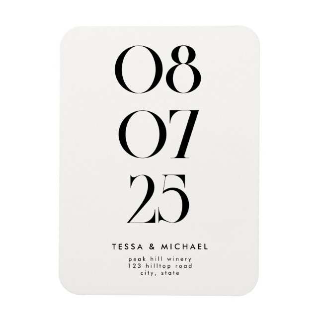 Modern Minimalist Chic Save the Date Magnet (Vertical)