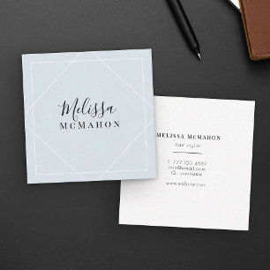 Modern Minimalist Chic Script Trendy Elegant Square Business Card