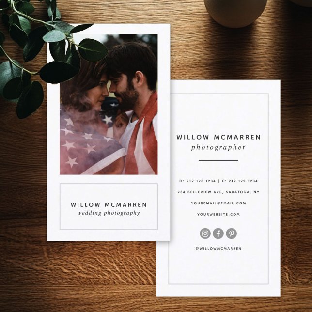 Modern Minimalist Chic Trendy  Photography Business Card (Creator Uploaded)