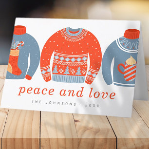 Modern Minimalist Chic Ugly Knitted Sweater Holiday Card