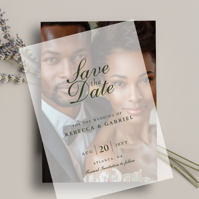 Modern Minimalist Chic Wedding Save The Date Vellum Invitations (Creator Uploaded)