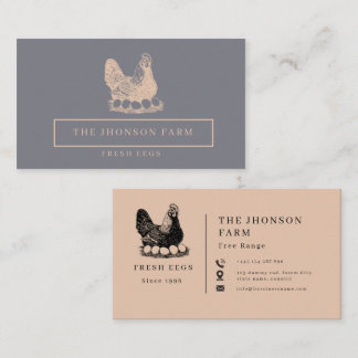 Modern Minimalist Chickens Farm Fresh Eggs  Business Card