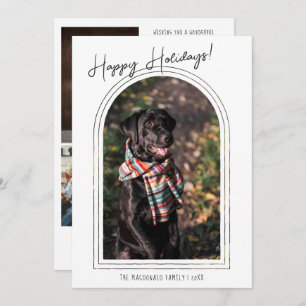 Modern Minimalist Christmas   5 Photo Arch Frame Holiday Card