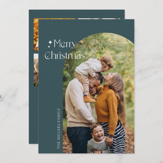 Modern Minimalist Christmas arch Photo card (Front/Back)