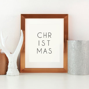Modern Minimalist Christmas Art Print or Xmas