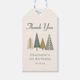 Modern Minimalist Christmas Birthday Thank You Gift Tags
