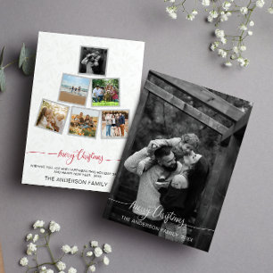 Modern Minimalist Christmas Collage Photo Holidays Invitation