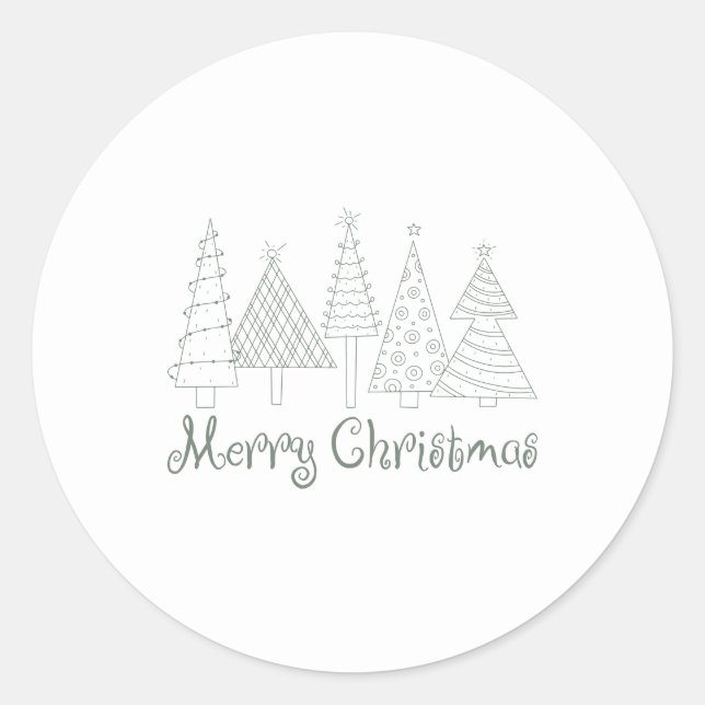 Modern Minimalist Christmas Cosy Classic Round Sticker (Front)