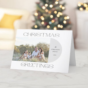 Modern Minimalist Christmas Greetings Arch Photo Holiday Card