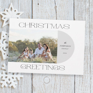 Modern Minimalist Christmas Greetings Arch Photo Holiday Card
