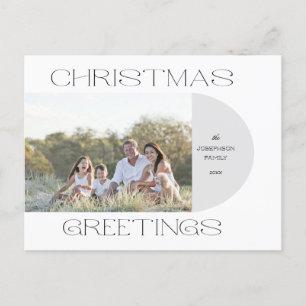 Modern Minimalist Christmas Greetings Arch Photo Holiday Postcard