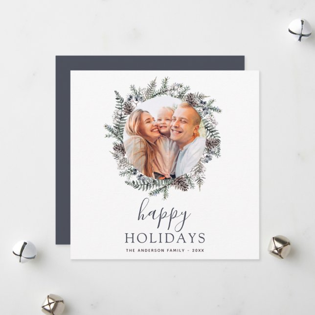 Modern Minimalist Christmas Holiday Card (Front/Back In Situ)