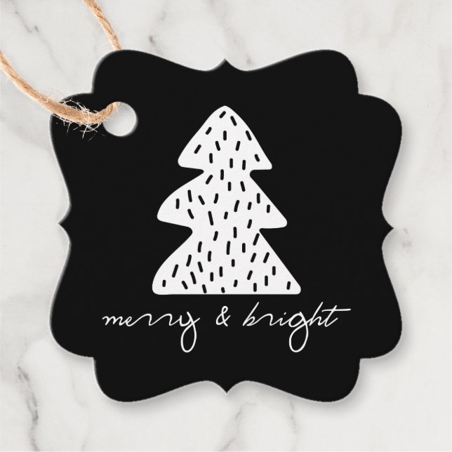Modern Minimalist Christmas Holiday Gift Tag (Front)
