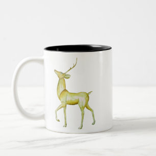 Modern Minimalist Christmas Holiday Reindeer Two-Tone Coffee Mug